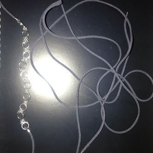 Navy blue tie up choker